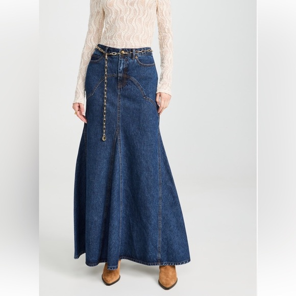 Zimmermann Denim - Zimmermann Luminosity Denim Maxi Skirt NWT Size 12